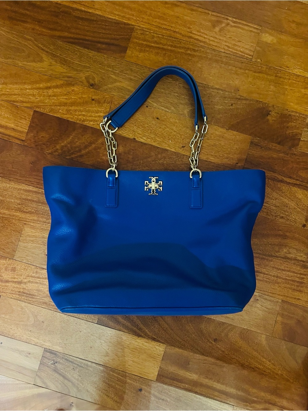 Tory Burch Royal Blue Chain-Handle Tote